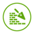 Retaining wall icon in green on a transparent background