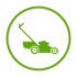 lawn mower icon in green on a transparent background